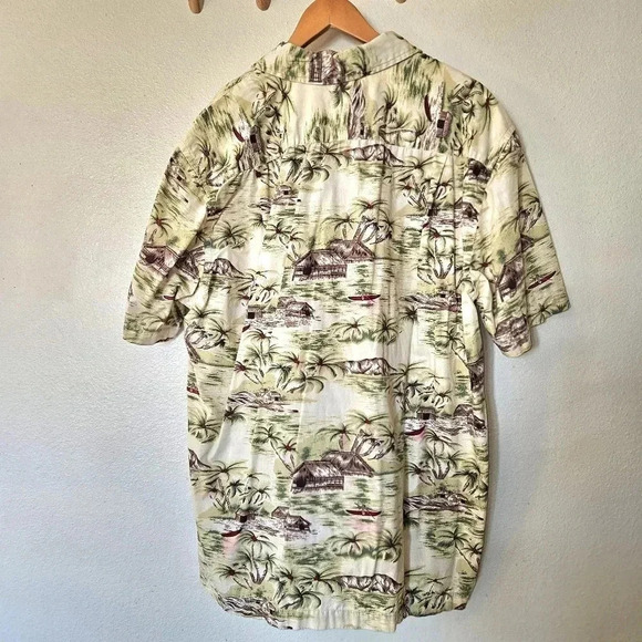 GAP Hawaiian Shirt L | Palm Tree Print Summer Button Down - Picture 6 of 13